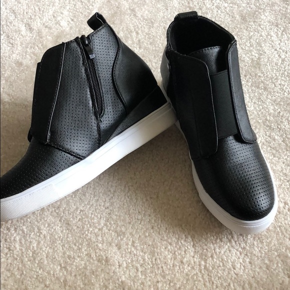 Shoes - Black perf wedge sneaker 38